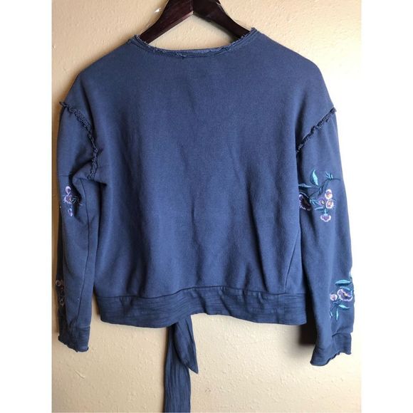 Jolt Embroidered Tie Waist Crop Sweatshirt size M - Picture 3 of 10